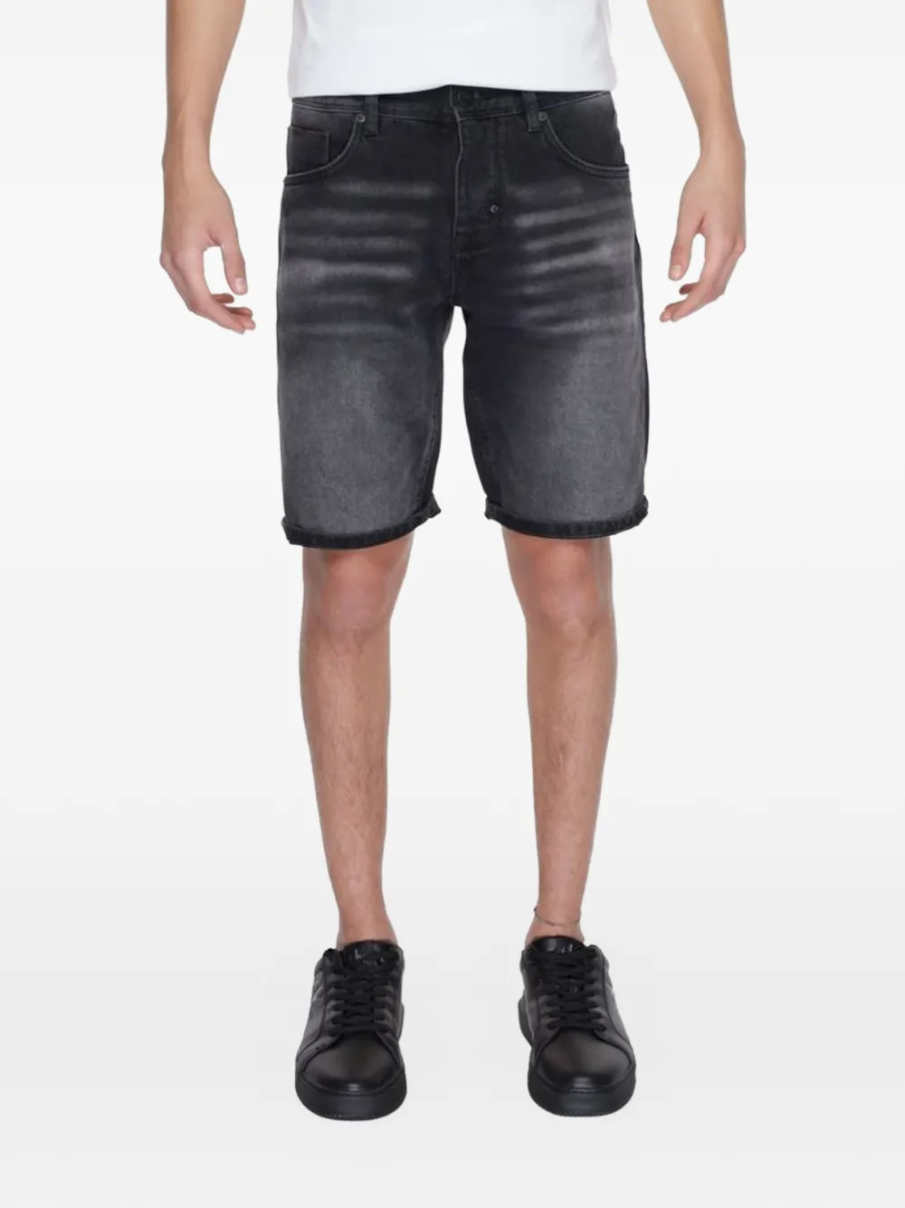 Antony Morato faded-wash denim shorts - Grau