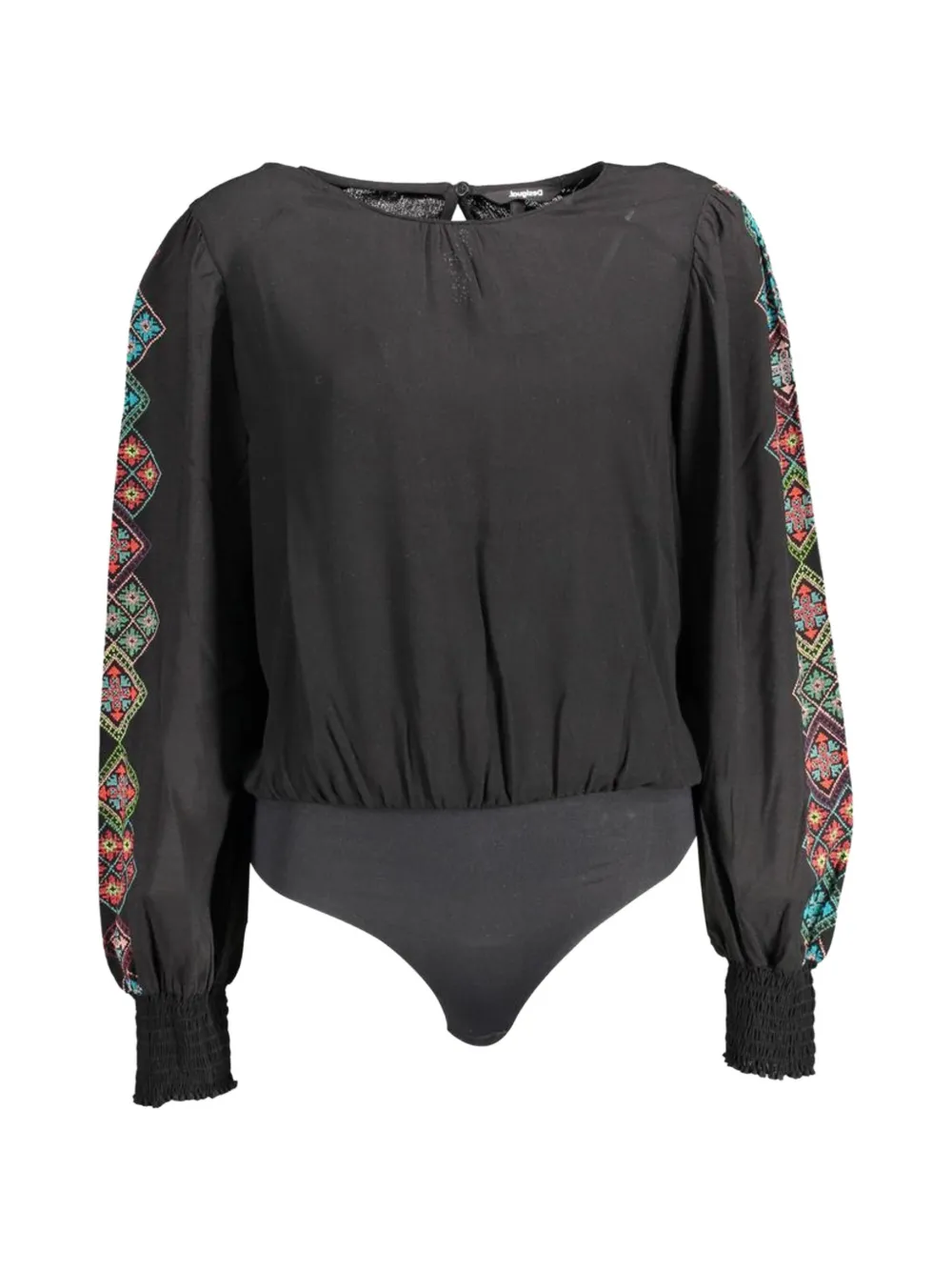 Desigual embroidered long-sleeve bodysuit - Nero