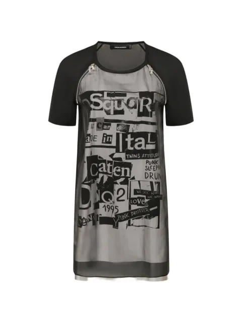 DSQUARED2 graphic-print zip-detail mini dress