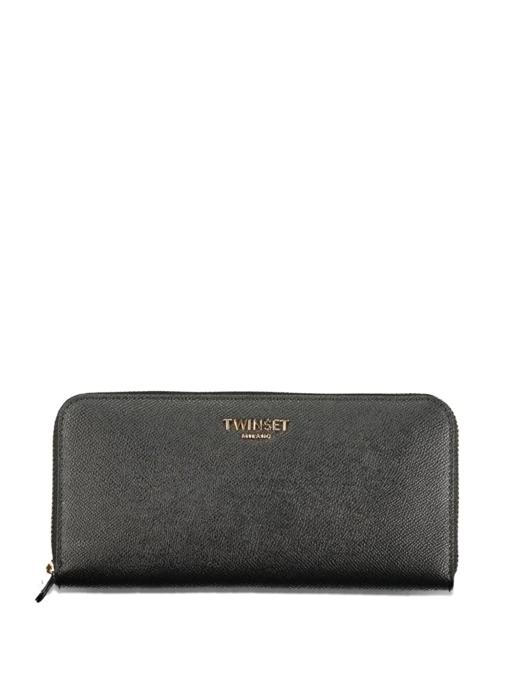 TWINSET grained zip-around wallet - Nero