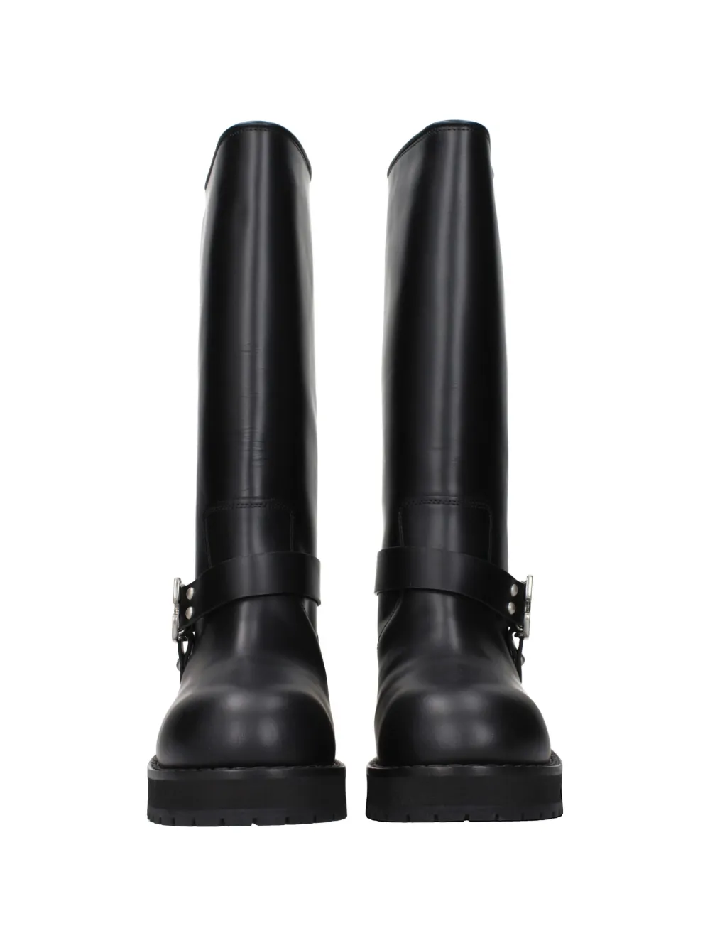 Off-White Off Track buckle-detail leather high boots Zwart