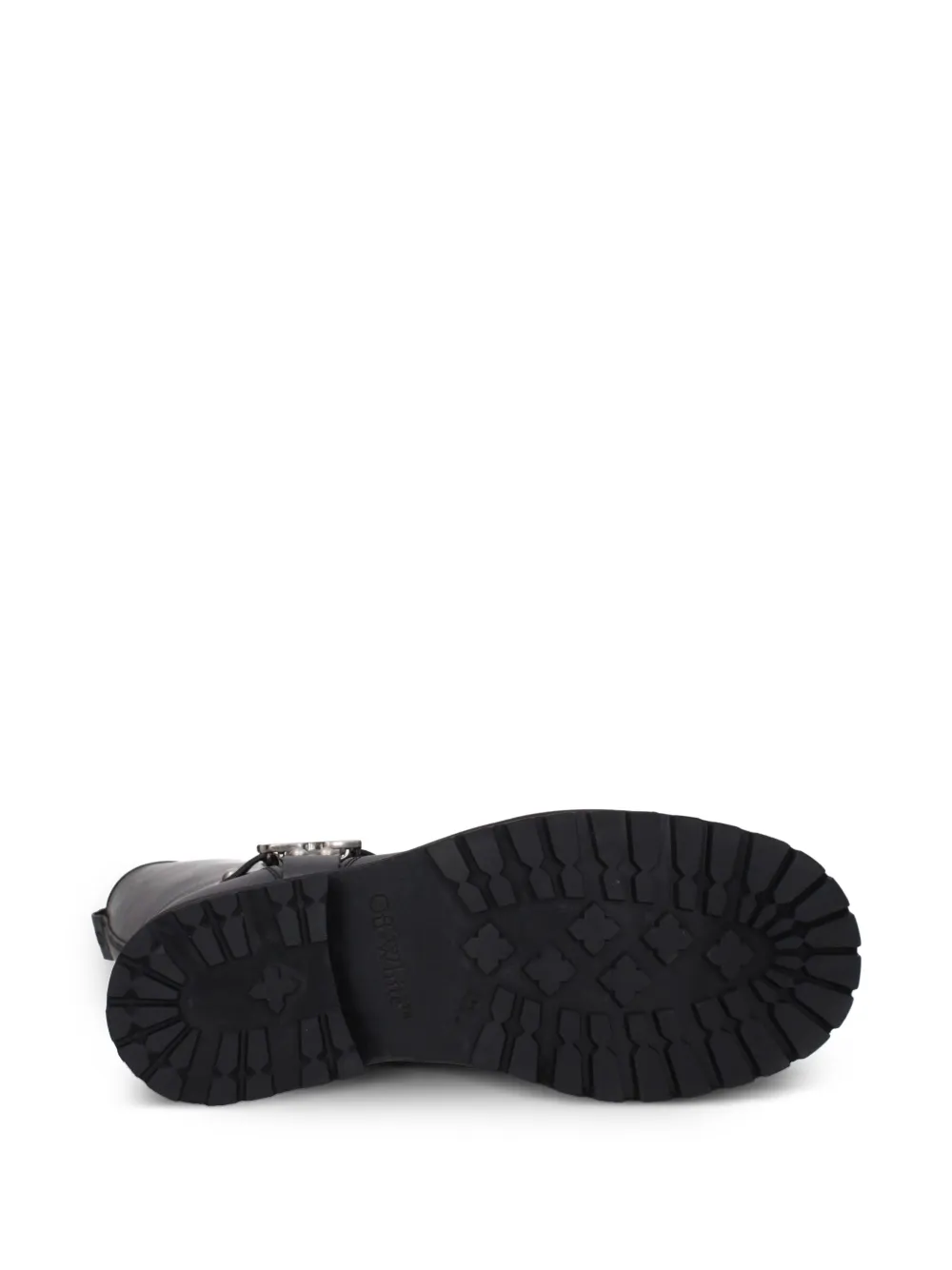 Off-White Off Track Buckle-detail Leather High Boots in Black, view 5