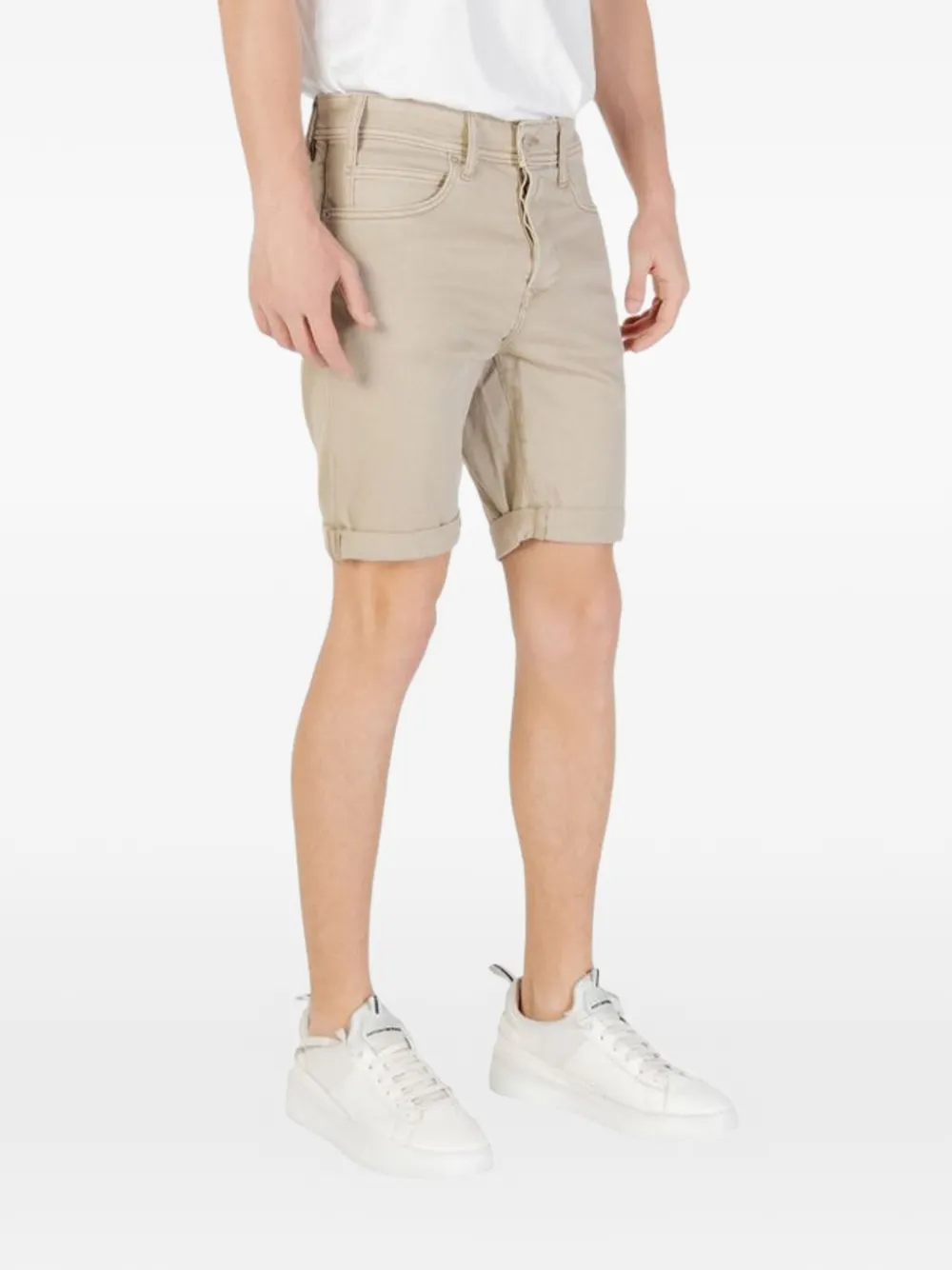 Replay Shorts van katoenen twill Beige