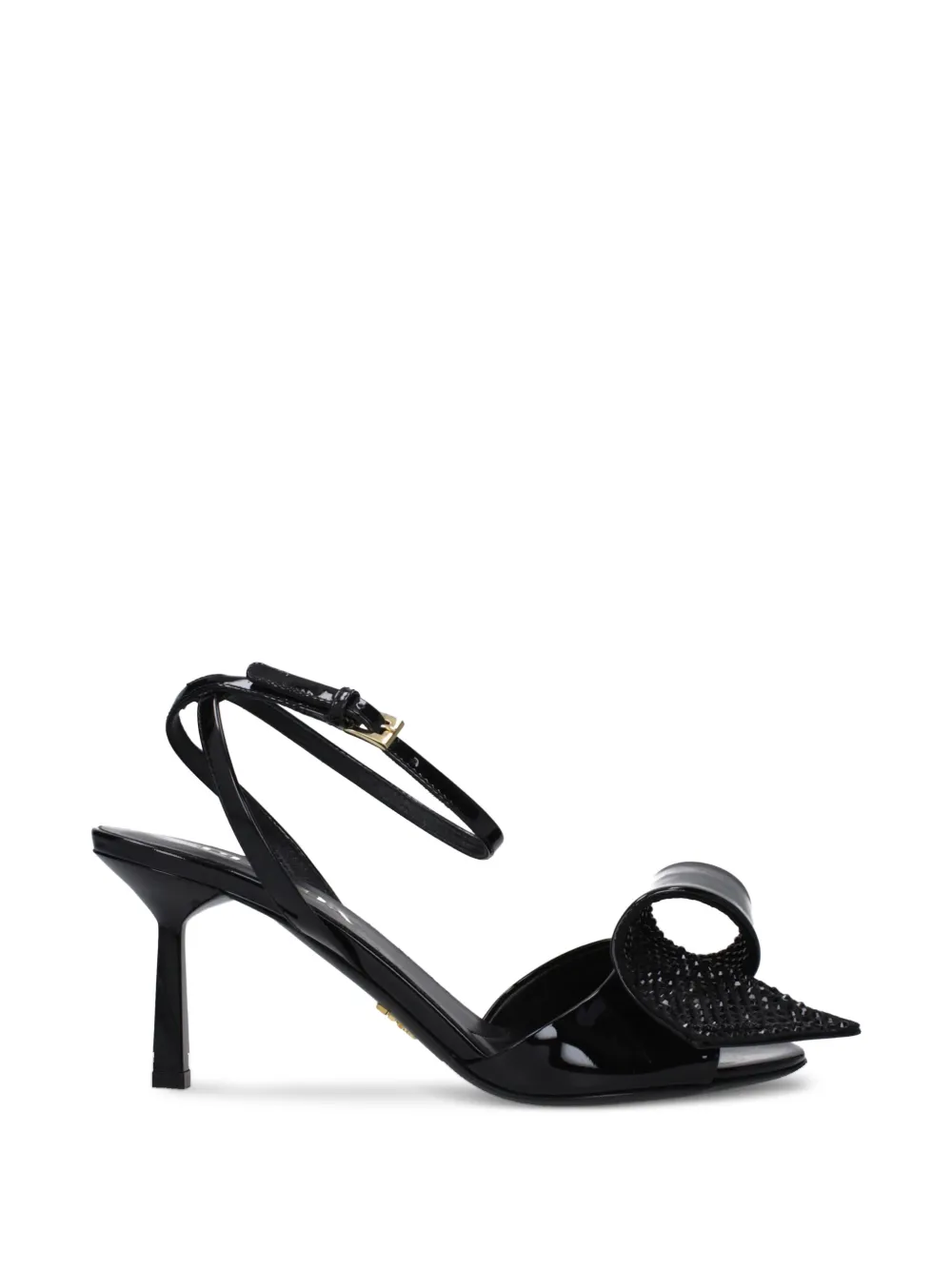Prada crystal-embellished bow sandals Zwart