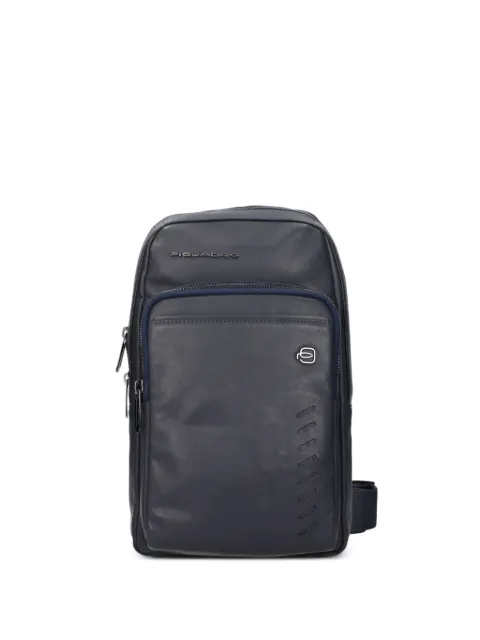 PIQUADRO logo-plaque leather messenger bag