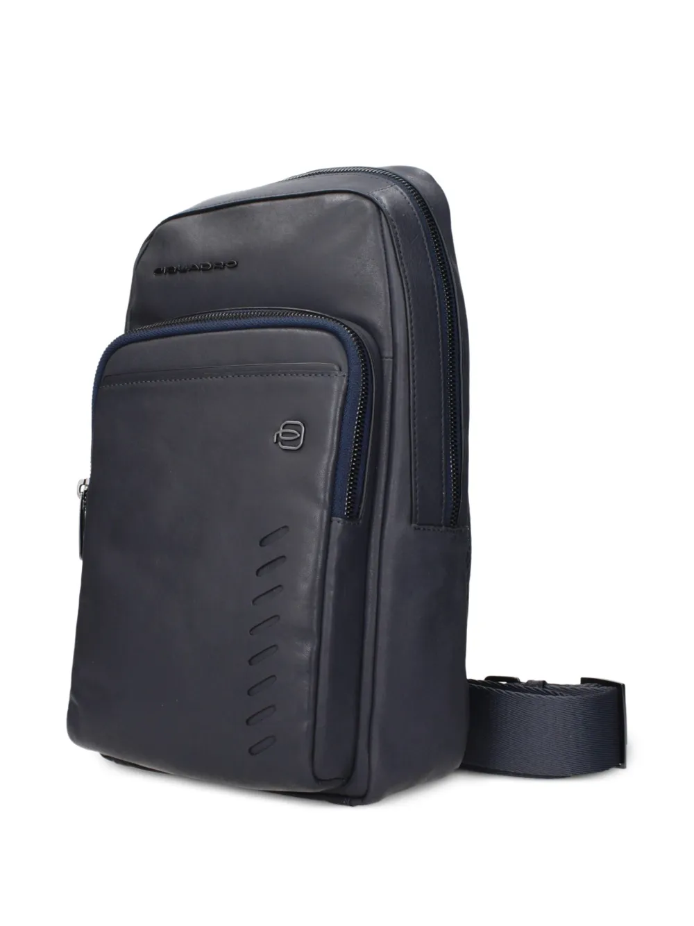 PIQUADRO Messengertas met logoplakkaat Blauw
