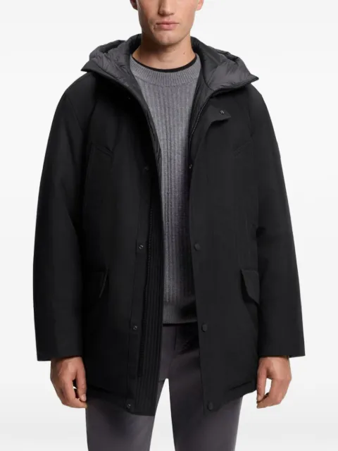 BOSS hooded logo-patch jacket