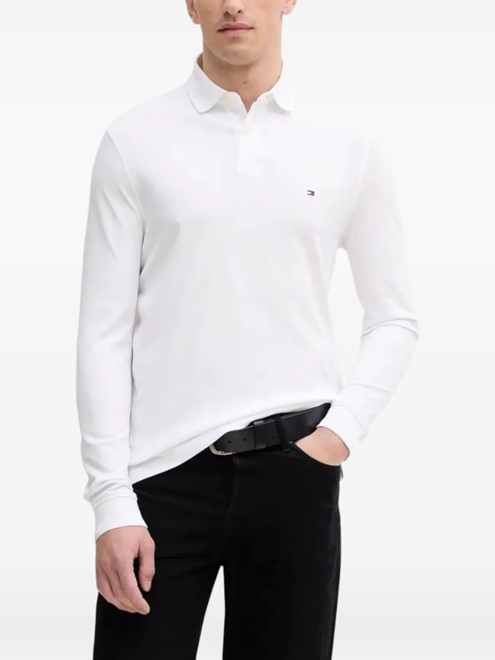 Tommy Hilfiger 1985 regular-fit long-sleeve polo shirt - Bianco