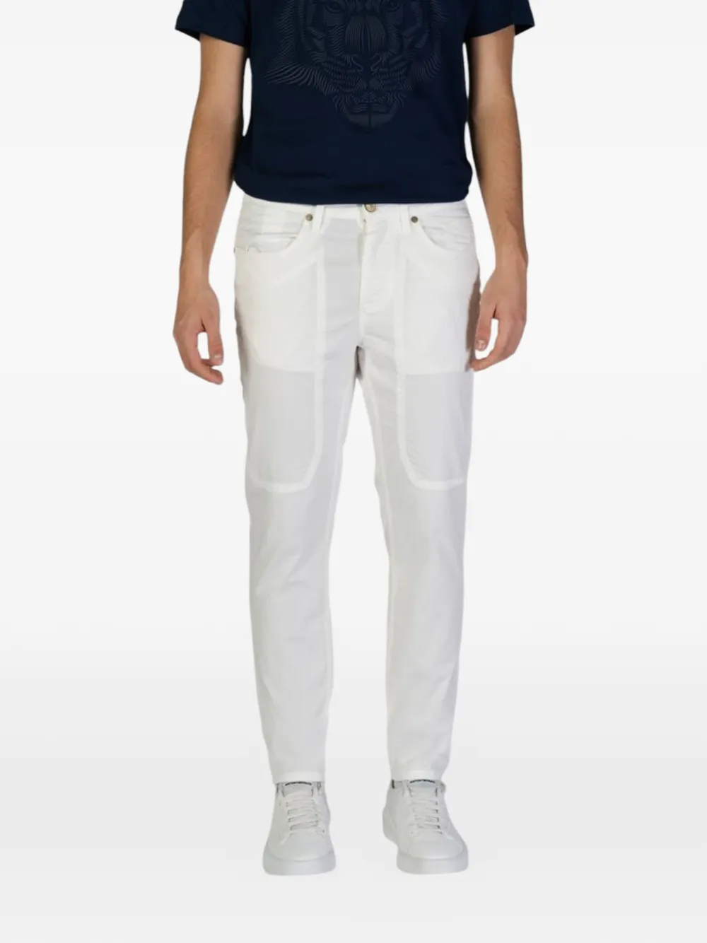 JECKERSON logo-patch pocket trousers - Bianco