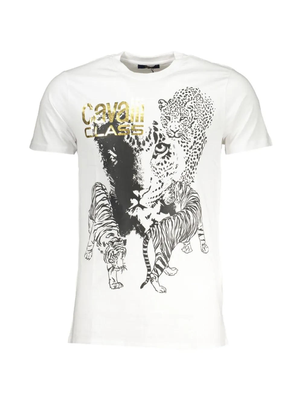 Cavalli Class animal-print cotton T-shirt - Bianco