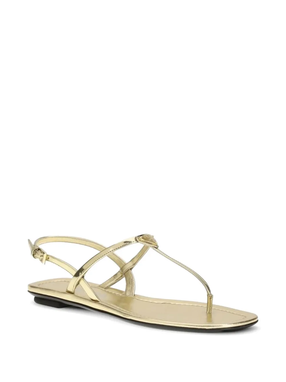 Prada logo-plaque detail sandals Goud
