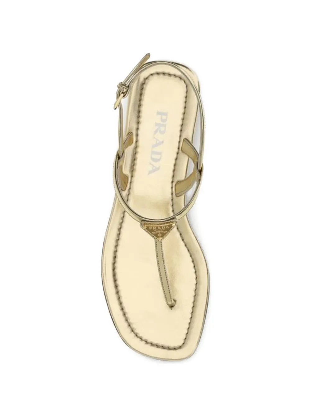 Prada logo-plaque detail sandals Goud