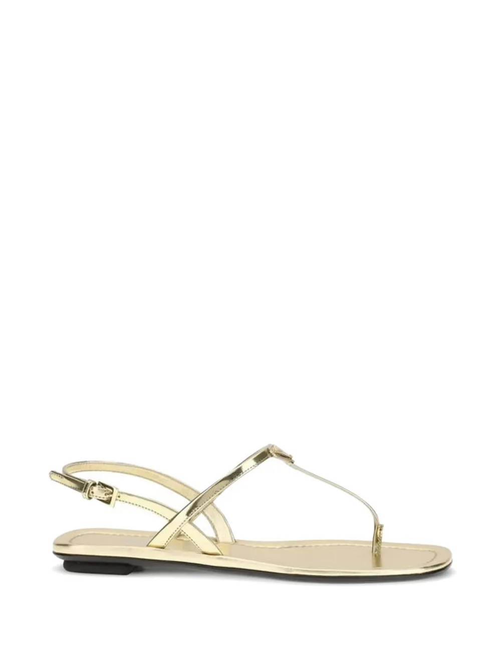 Prada logo-plaque detail sandals Goud