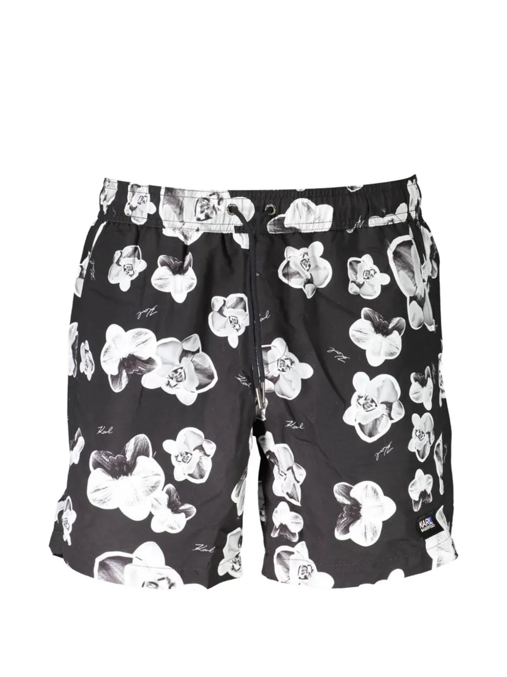 Karl Lagerfeld floral-print swim shorts - Schwarz