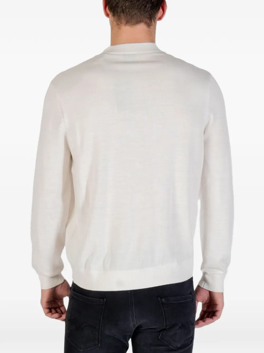 Armani Exchange Trui met logopatch Beige