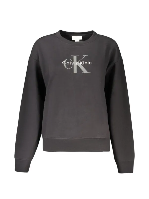 Calvin Klein Logo-print Crew-neck Sweatshirt in Black