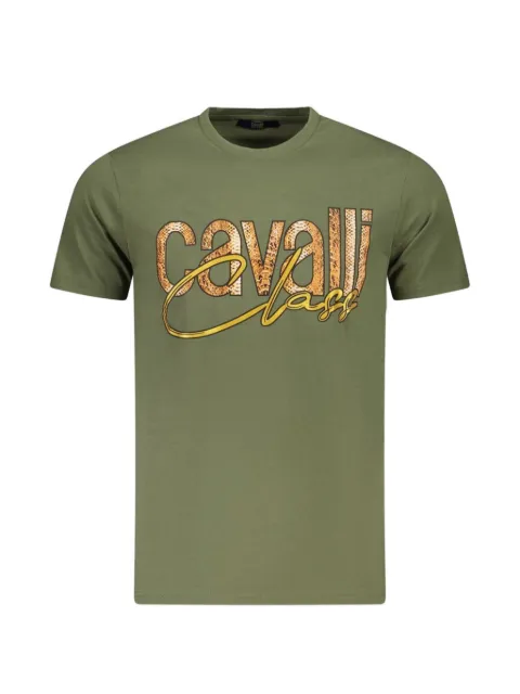 Cavalli Class snakeskin-textured logo T-shirt