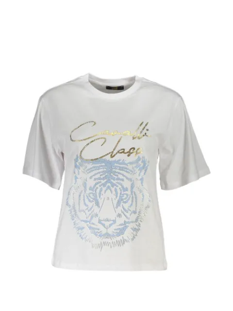 Cavalli Class tiger-graphic logo T-shirt