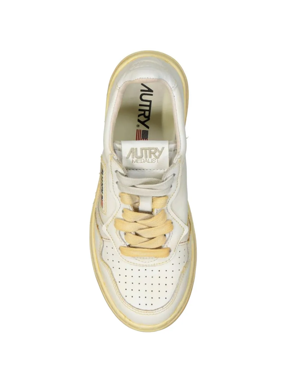 Autry Medalist perforated leather sneakers Beige