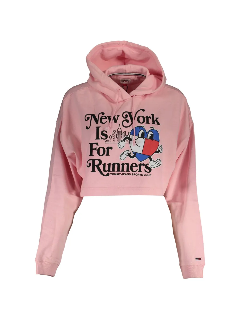 Tommy Hilfiger graphic-print cropped hoodie - Rosa