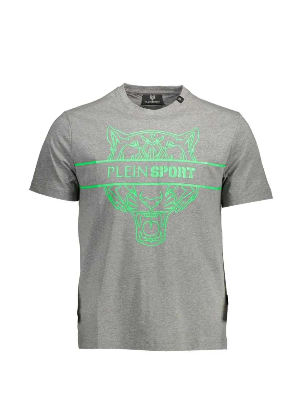 Plein Sport tiger-print logo-detail T-shirt - Grigio