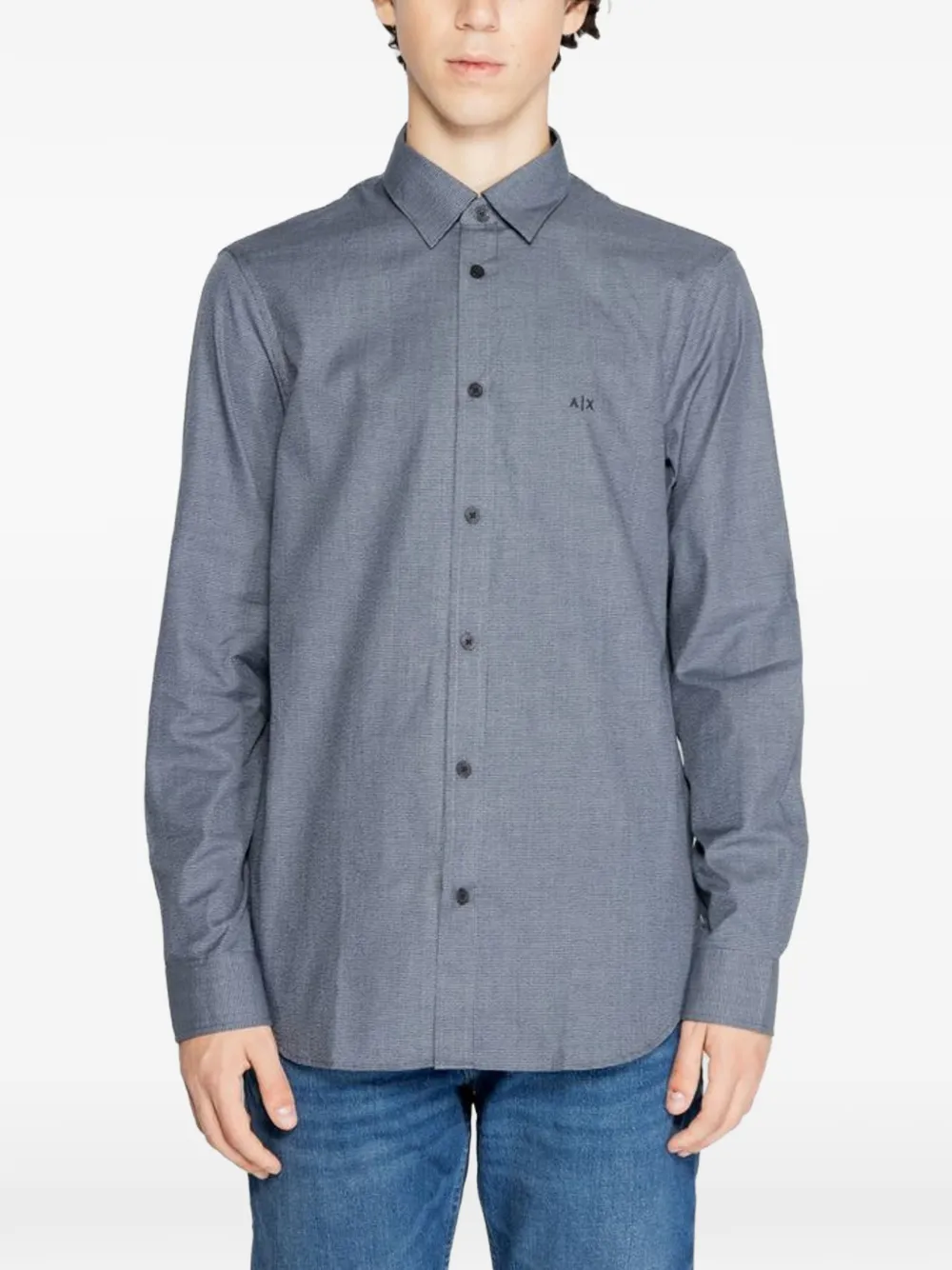 Armani Exchange logo-embroidered shirt - Grigio