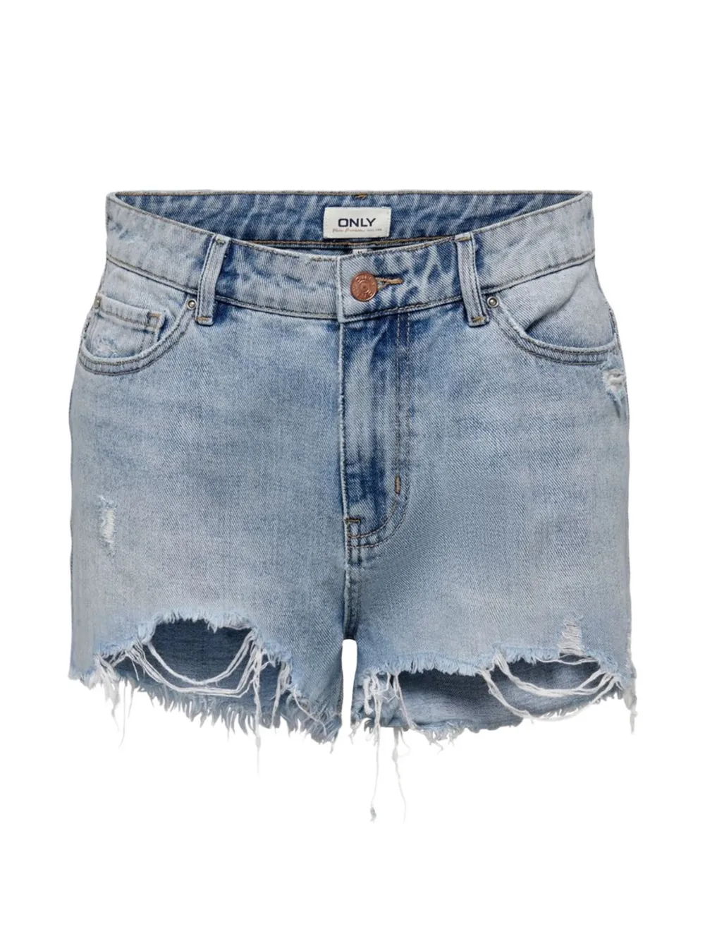 Only Distressed Frayed Shorts In Blue