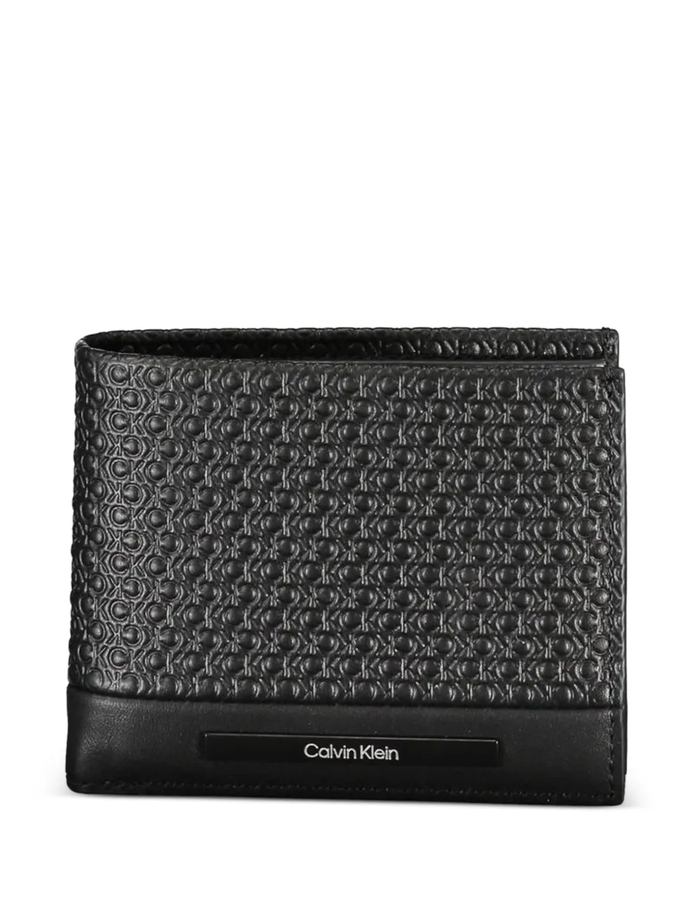 Calvin Klein monogram-embossed leather wallet - Nero