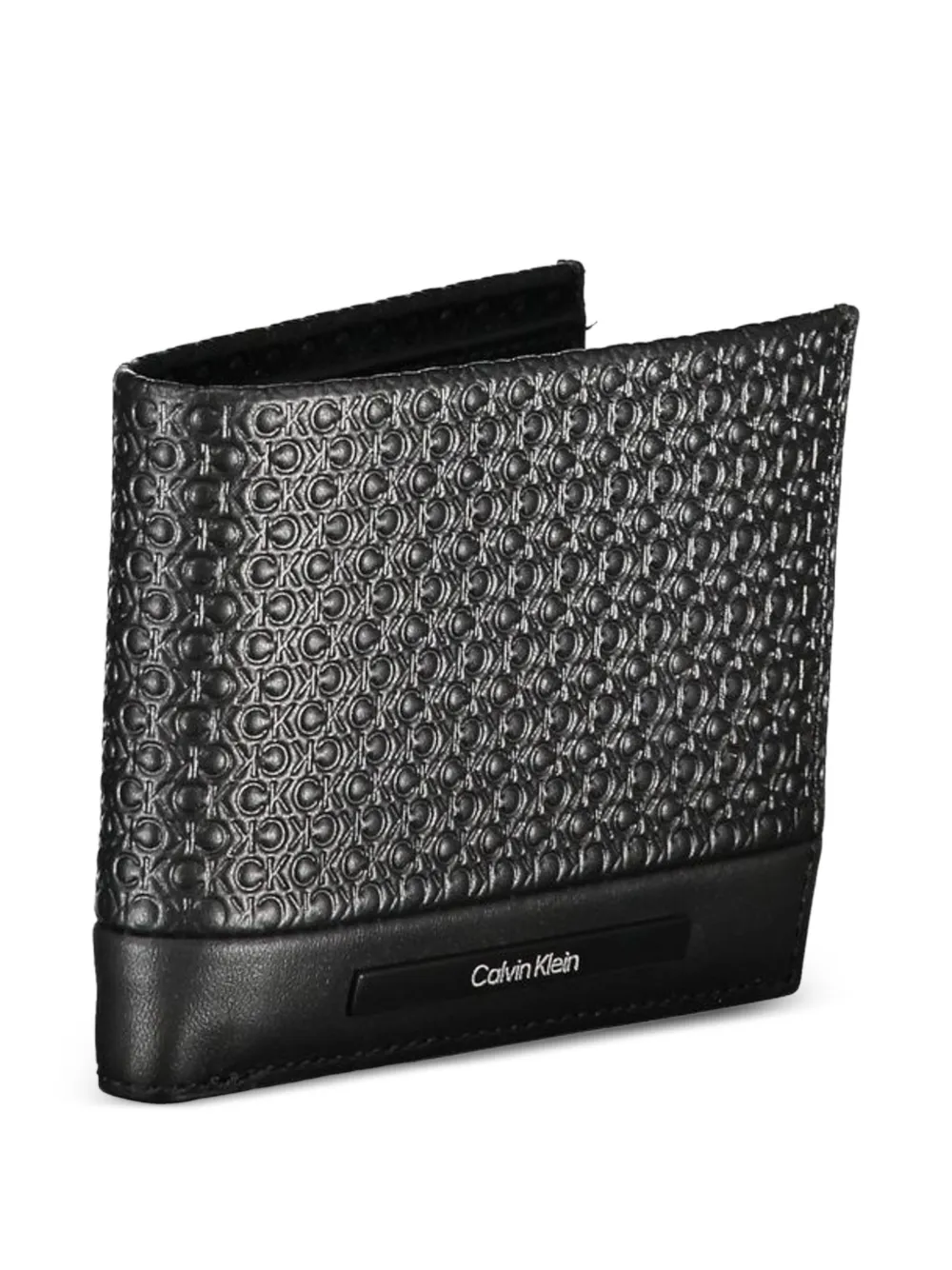 Calvin Klein Portemonnee met monogram-reliëf Zwart