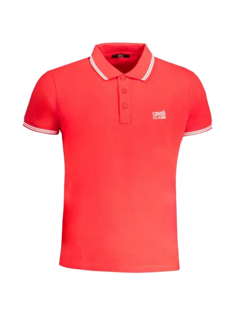 Cavalli Class logo-embroidered tipped polo shirt