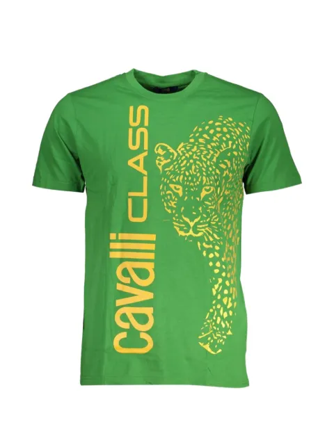 Cavalli Class leopard-print logo-print T-shirt