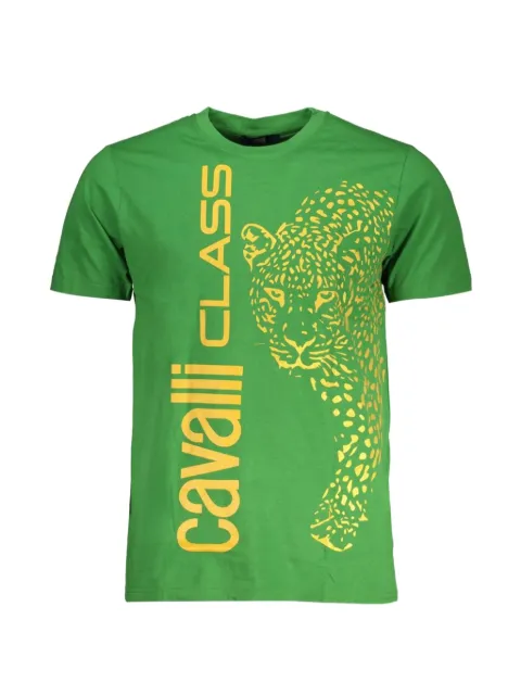 Cavalli Class leopard-print logo-print T-shirt