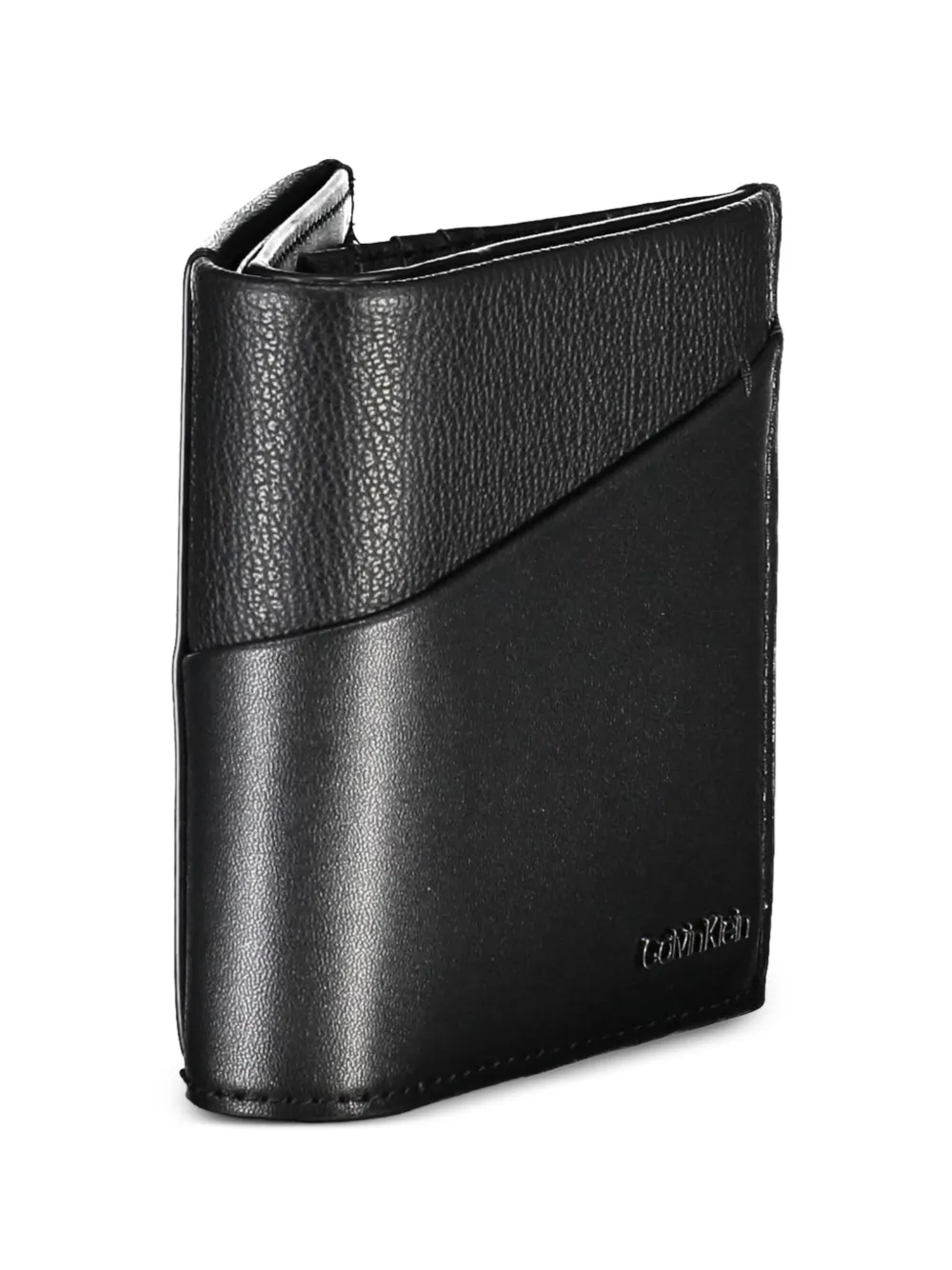 Calvin Klein Leren portemonnee met logo-detail Zwart
