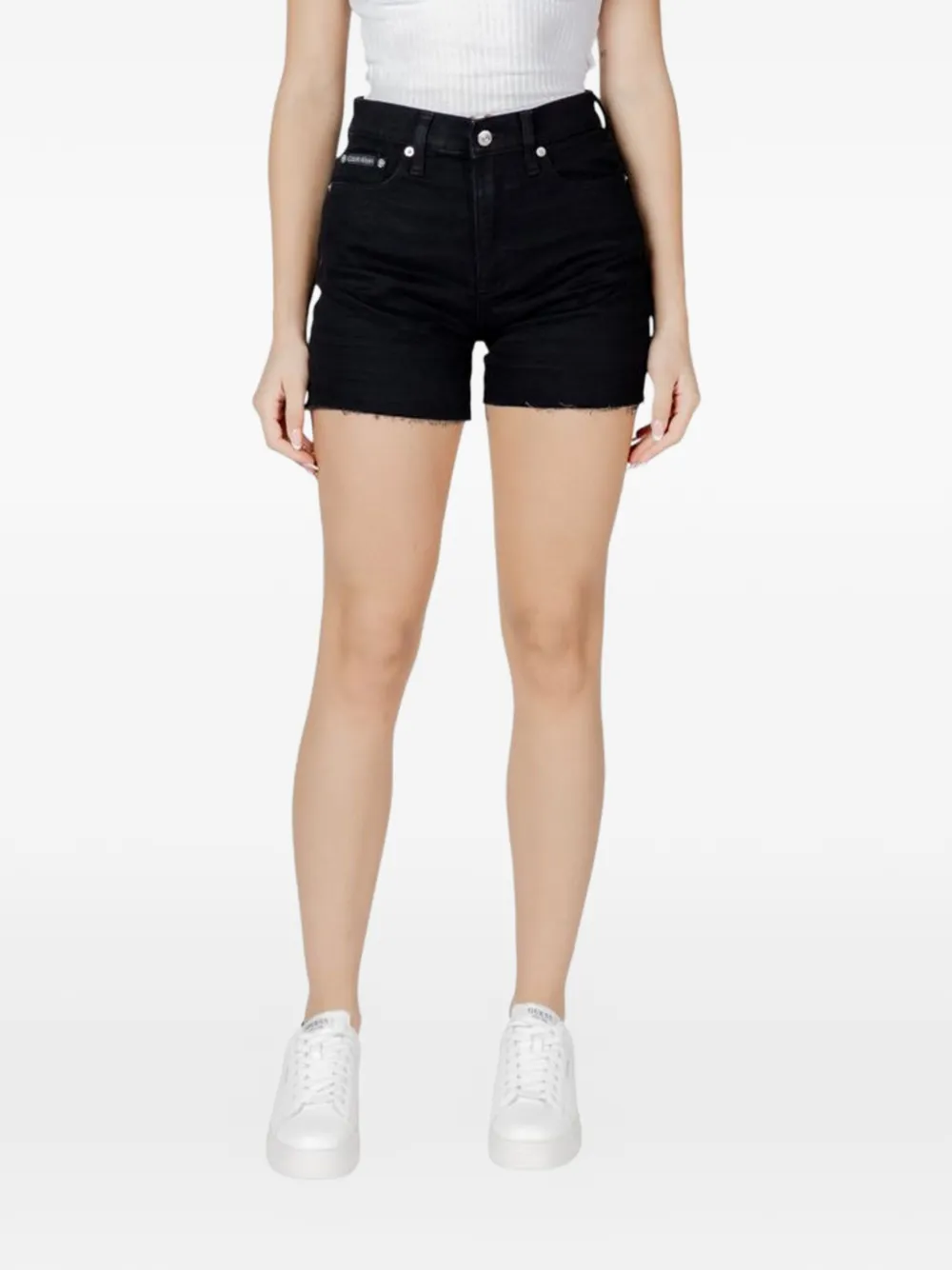 Calvin Klein Jeans high-waisted frayed shorts - Nero