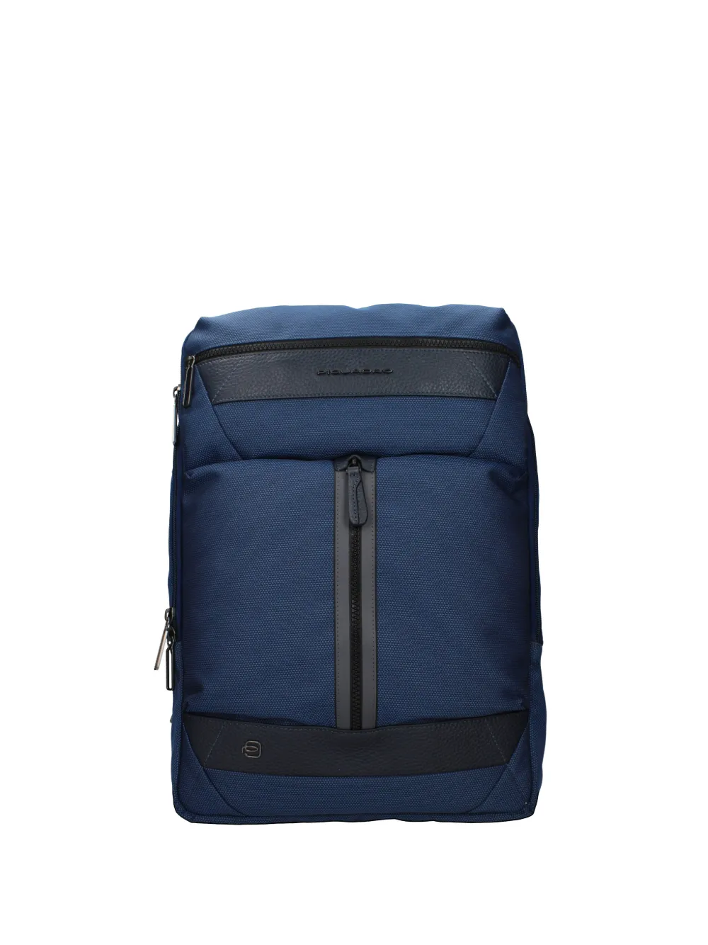 PIQUADRO leather-panelled textured backpack - Blu
