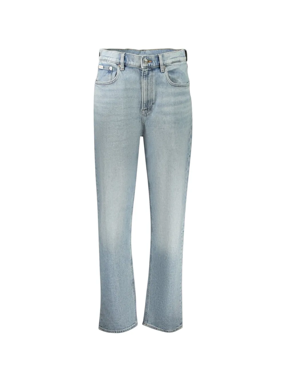 Calvin Klein straight-leg logo-patch jeans - Blu