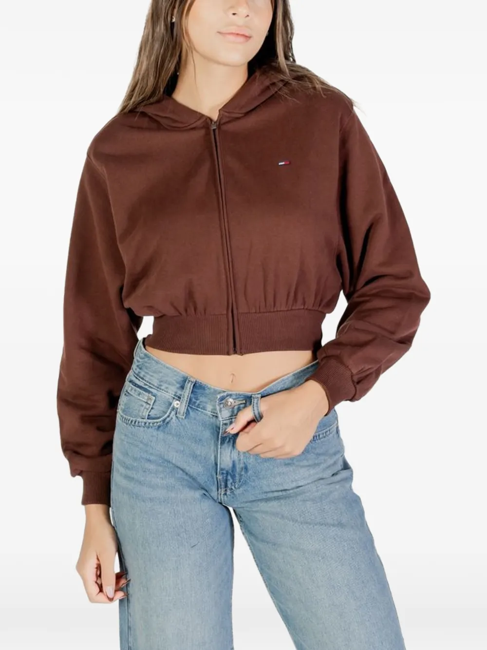 Tommy Jeans Hoodie met rits Bruin
