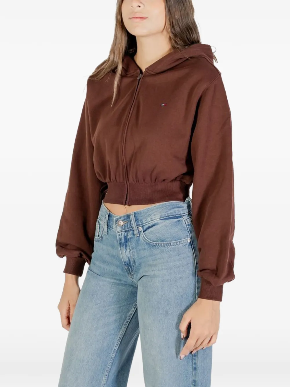 Tommy Jeans Hoodie met rits Bruin
