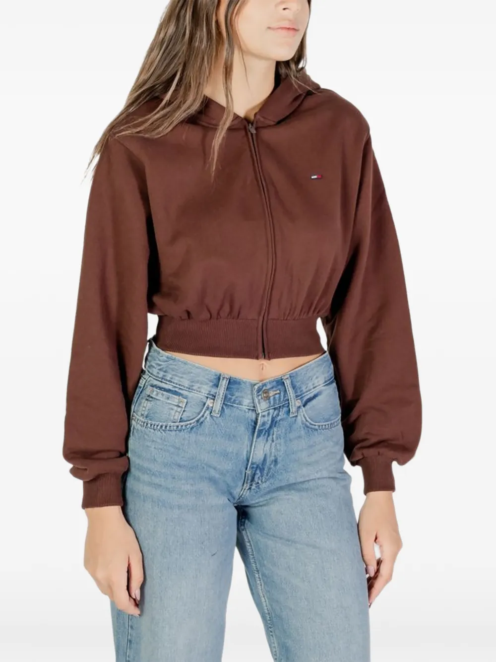 Tommy Jeans Hoodie met rits Bruin