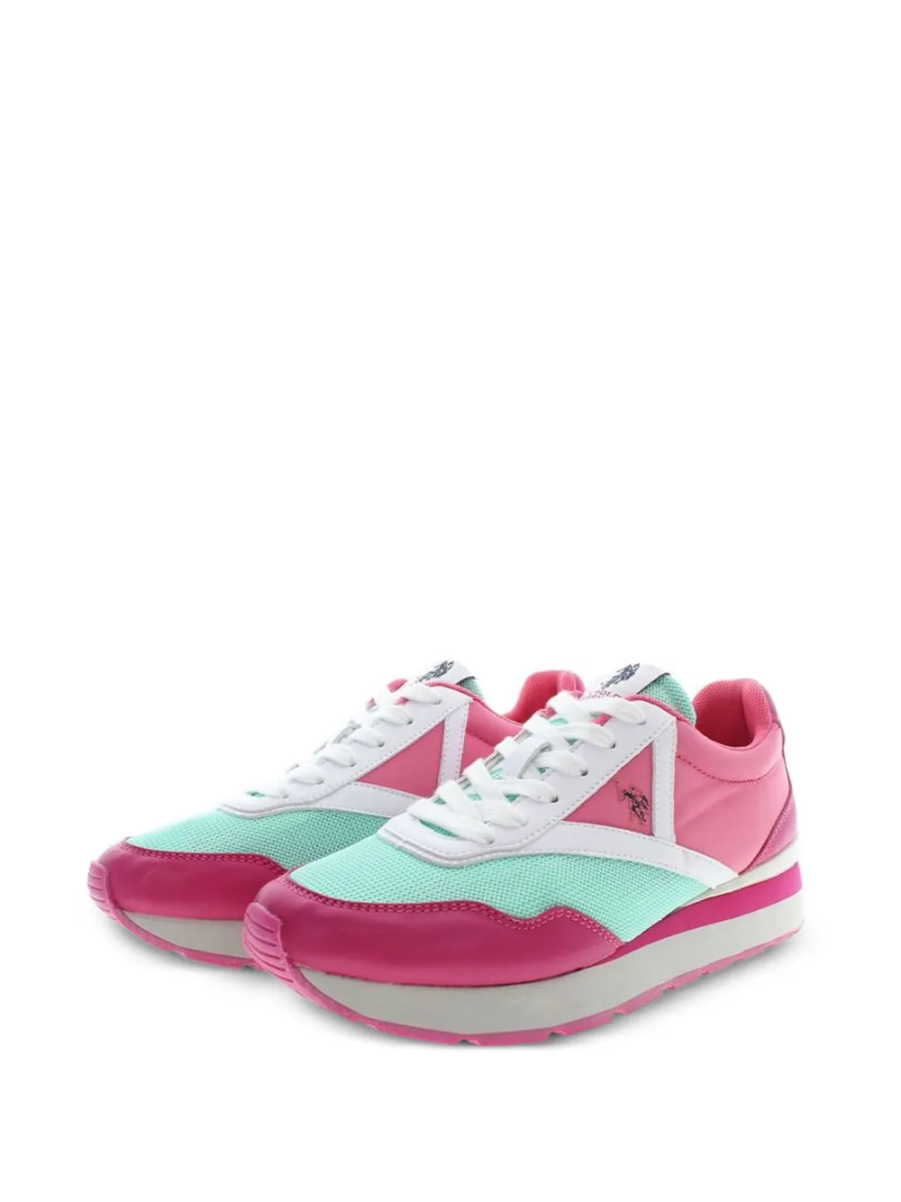 U.S. POLO ASSN. colour-block mesh-panel sneakers Roze