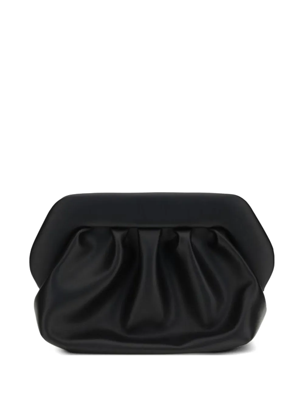 Themoirè gathered clutch bag - Nero
