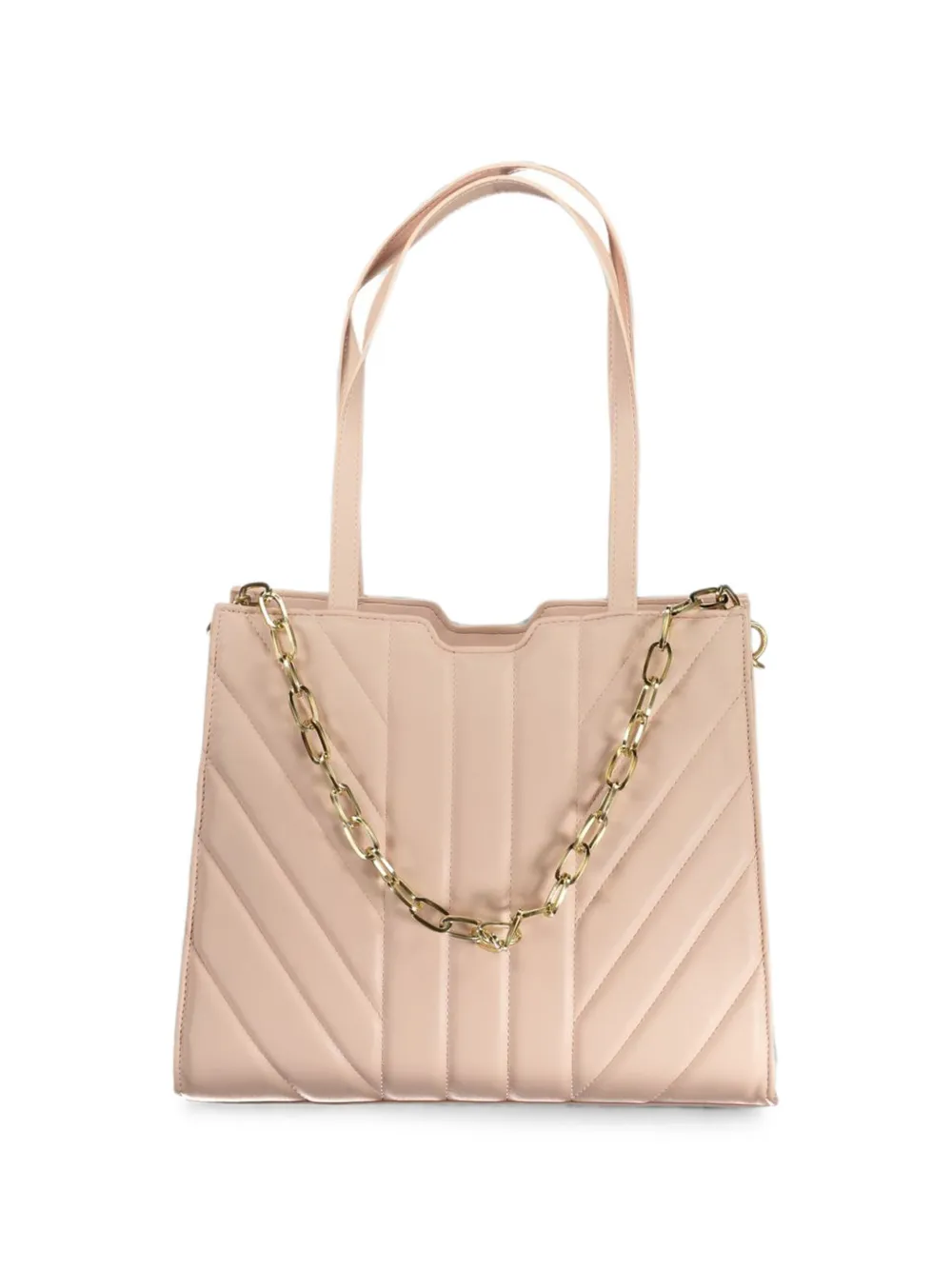 MARIO VALENTINO quilted chevron tote bag Roze