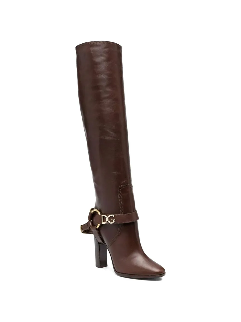 Dolce & Gabbana DG logo-plaque buckled ankle boots Bruin