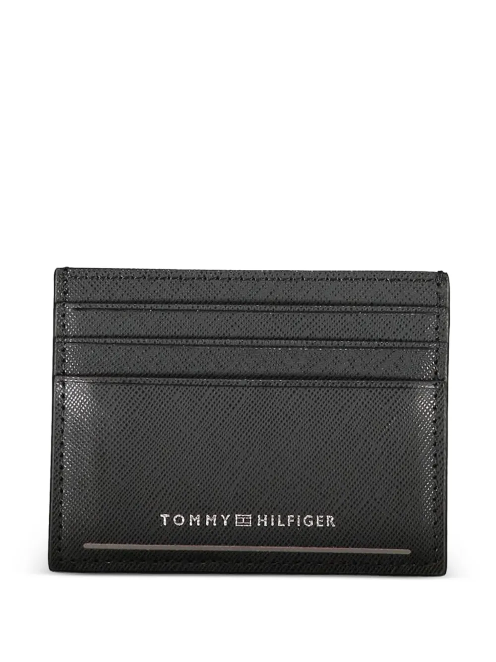 Tommy Hilfiger logo-lettering leather cardholder - Nero