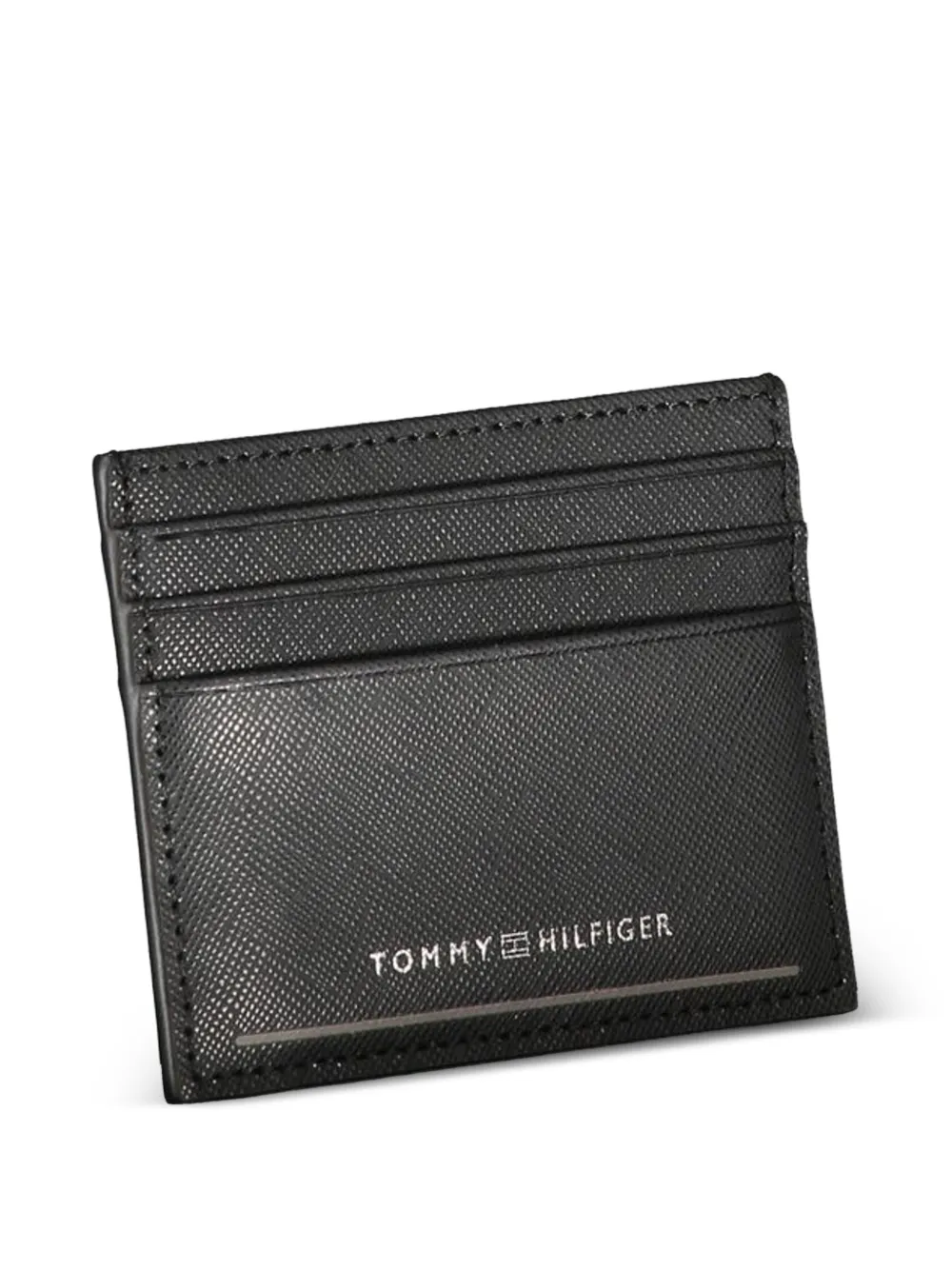 Tommy Hilfiger Leren pasjeshouder met logo Zwart