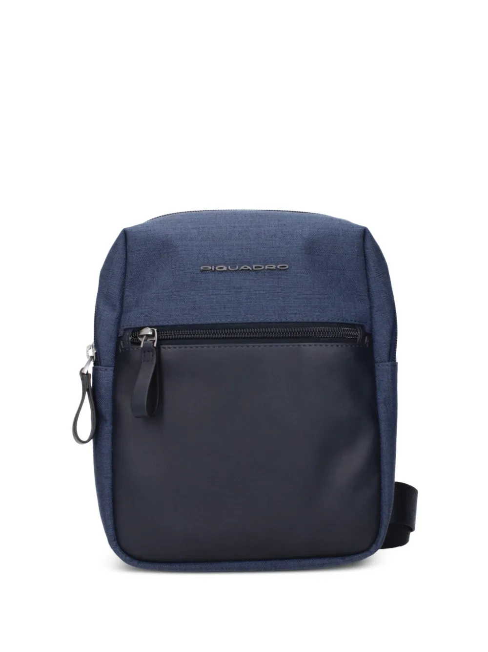 PIQUADRO panelled marl messenger bag - Blu