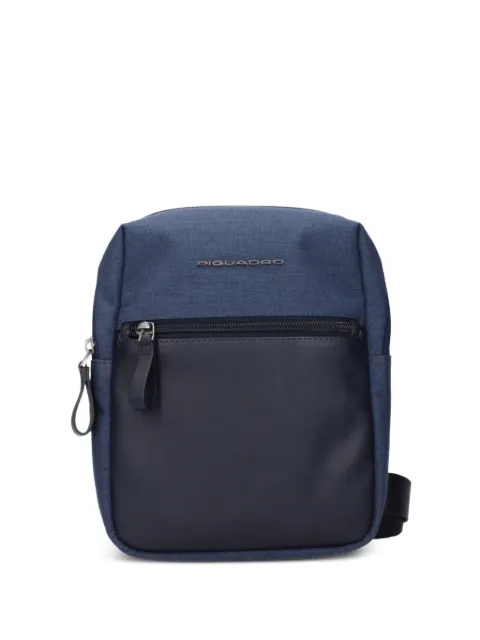 PIQUADRO panelled marl messenger bag