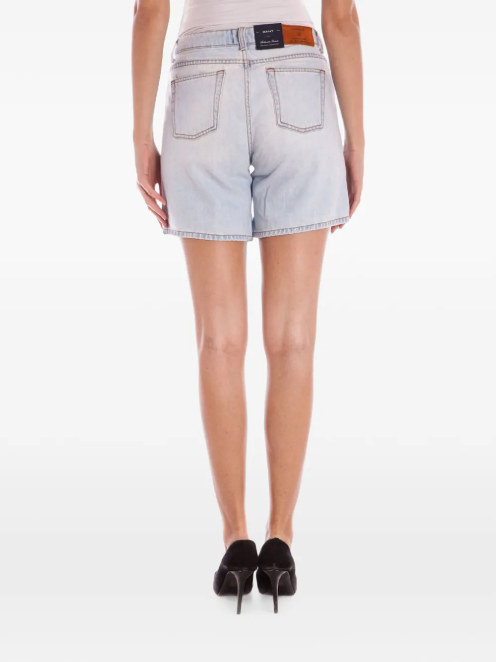 Gant Shorts met vijf zakken en lichte wassing Blauw