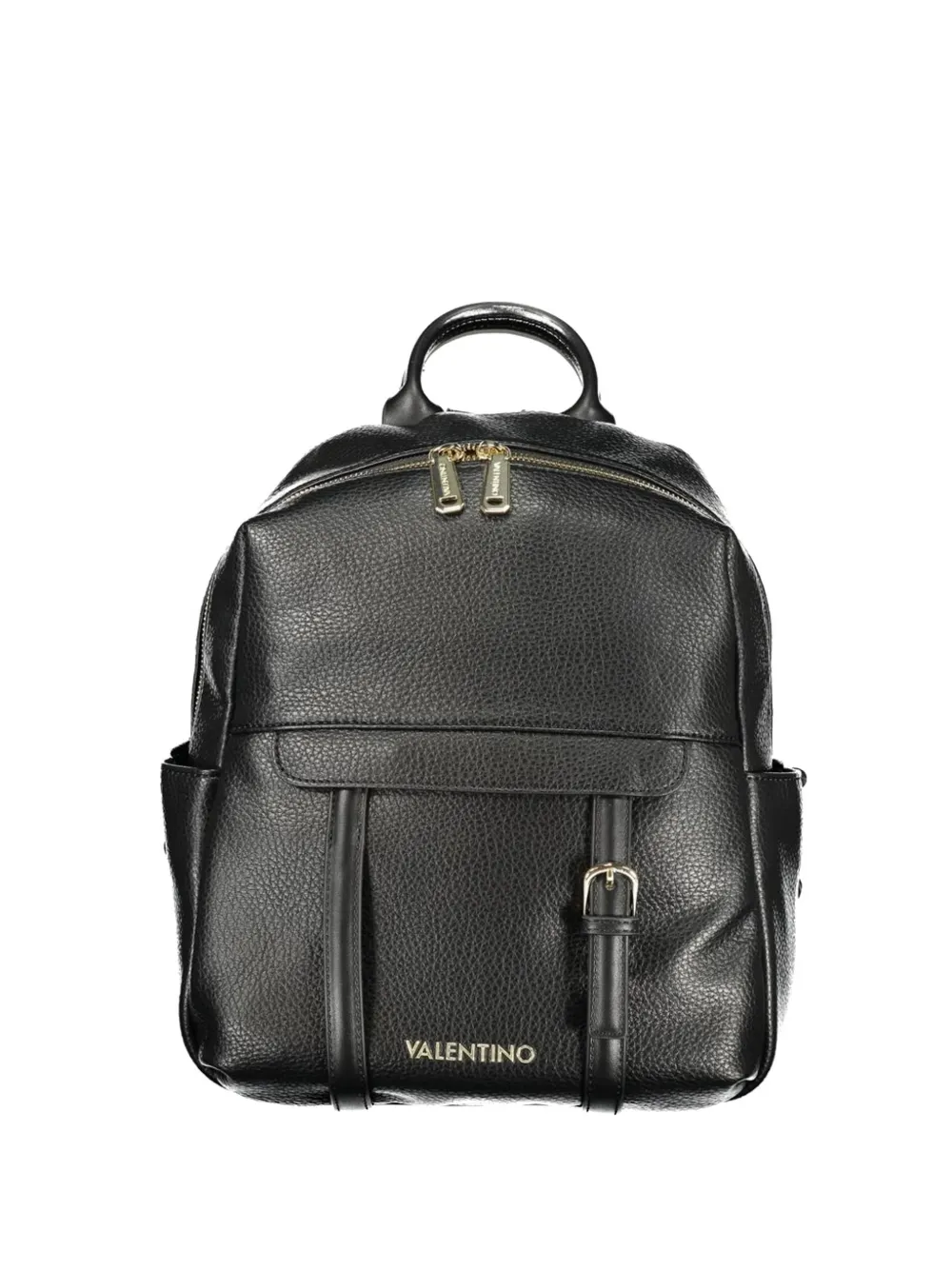 MARIO VALENTINO pebbled buckle-detail backpack - Nero
