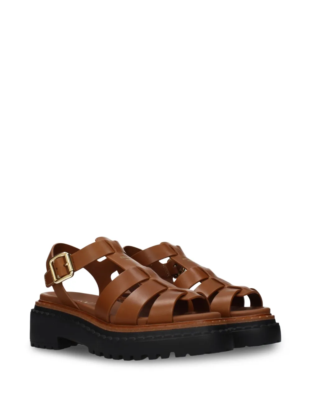 Prada cage-strap platform sandals Bruin